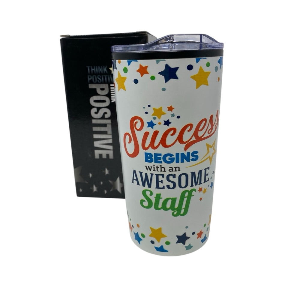 Success Begins with an Awesome Staff 20 oz. Stainless Steel Tumbler NEW‎